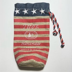 Tito's Vodka Limited Edition American Flag Burlap Drawstring Bottle Bag